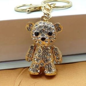 NEW! Rhinestone Teddy Bear keychain or bag charm